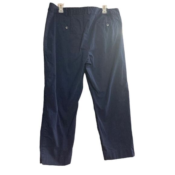 TALBOTS Signature Khaki Blue Pants Size 16 Cropped Inseam 24.5” - Picture 2 of 9